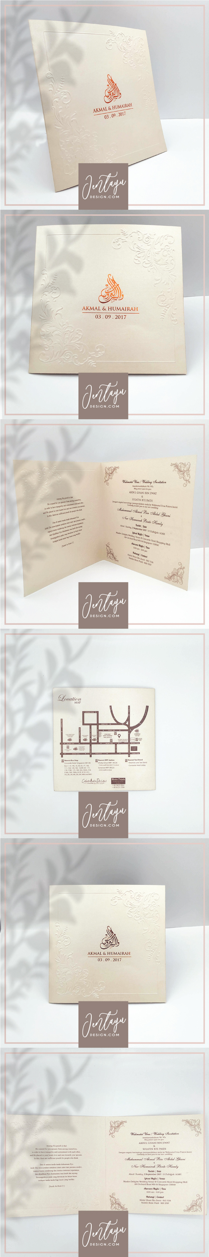 jentayu design kad kahwin formal vip royal berlipat metallic folded wedding cards square 6x6