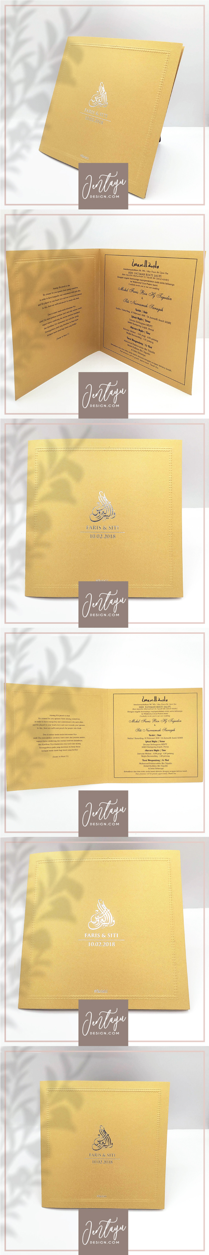 jentayu design kad kahwin formal vip royal berlipat metallic folded wedding cards square 6x6