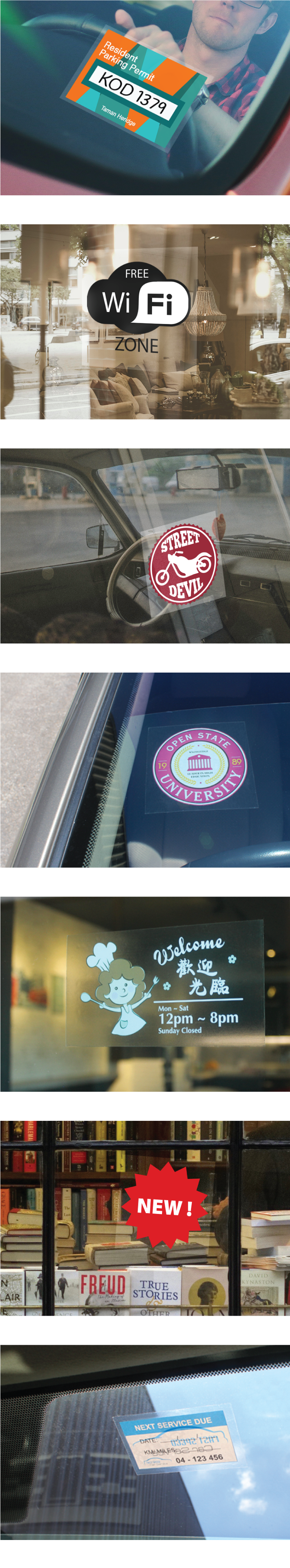 jentayu design static cling window car sticker