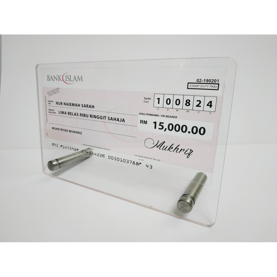 Mock Up Cheque / Cek Full Colour Bank Islam