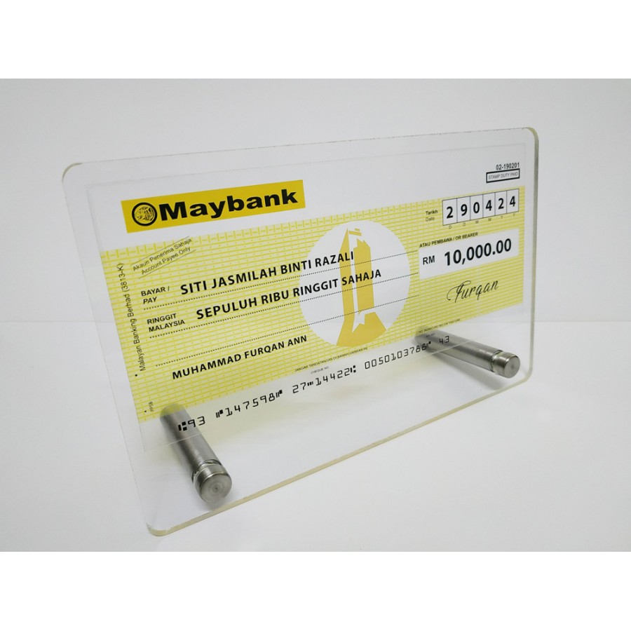 Mock Up Cheque / Cek Full Colour Maybank